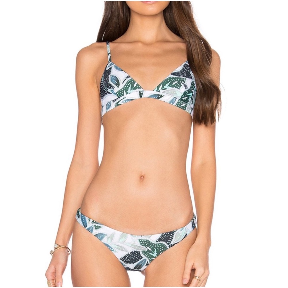 MARA HOFFMAN Triangle Bikini Top in Sage Sea Tree